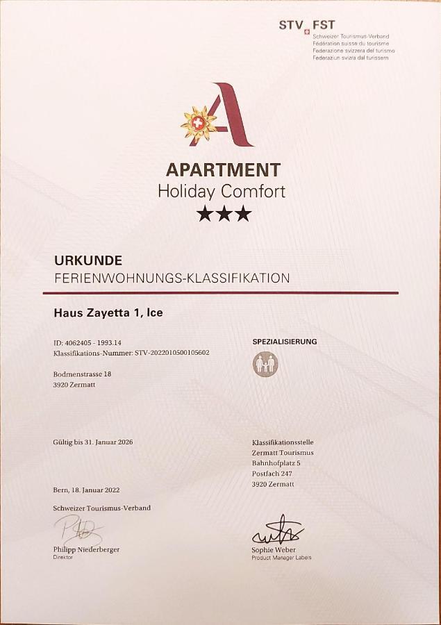 Ferienwohnung Zayetta Ice Cube Nr. 11 采尔马特 外观 照片
